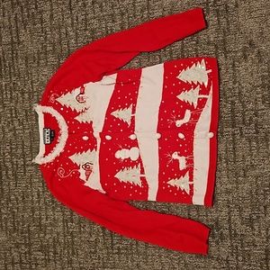 Vintage Christmas sweater cherry red